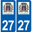 27 Brionne logo autocollant plaque stickers ville