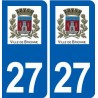 27 Brionne logo autocollant plaque stickers ville