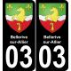 03 Bellerive-sur-Allier autocollant sticker plaque immatriculation auto ville