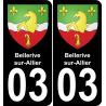 03 Bellerive-sur-Allier autocollant sticker plaque immatriculation auto ville