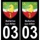 03 Bellerive-sur-Allier autocollant sticker plaque immatriculation auto ville