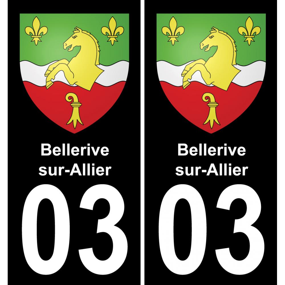 03 Bellerive-sur-Allier autocollant sticker plaque immatriculation auto ville