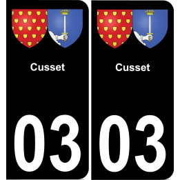 03 Cusset placa etiqueta de registro de la ciudad