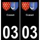 03 Cusset autocollant sticker plaque immatriculation auto ville