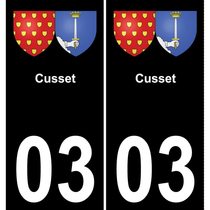 03 Cusset placa etiqueta de registro de la ciudad