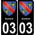 03 Domérat sticker plate registration city