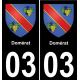 03 Domérat sticker plate registration city