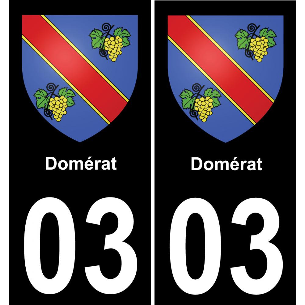 03 Domérat placa etiqueta de registro de la ciudad