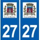 27 de Brionne logotipo de la etiqueta engomada de la placa de pegatinas de la ciudad