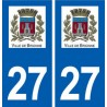 27 Brionne logo autocollant plaque stickers ville