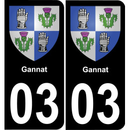 03 Gannat placa etiqueta de registro de la ciudad