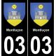 03 Montluçon sticker plate registration city