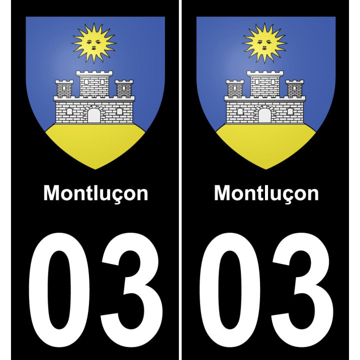 03 Montluçon placa etiqueta de registro de la ciudad
