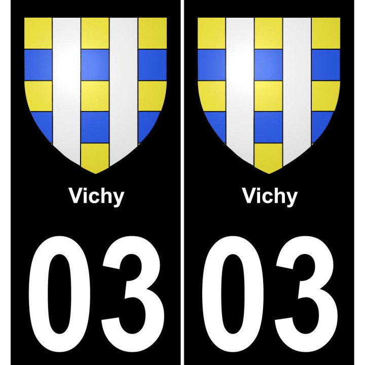 03 Vichy placa etiqueta de registro de la ciudad
