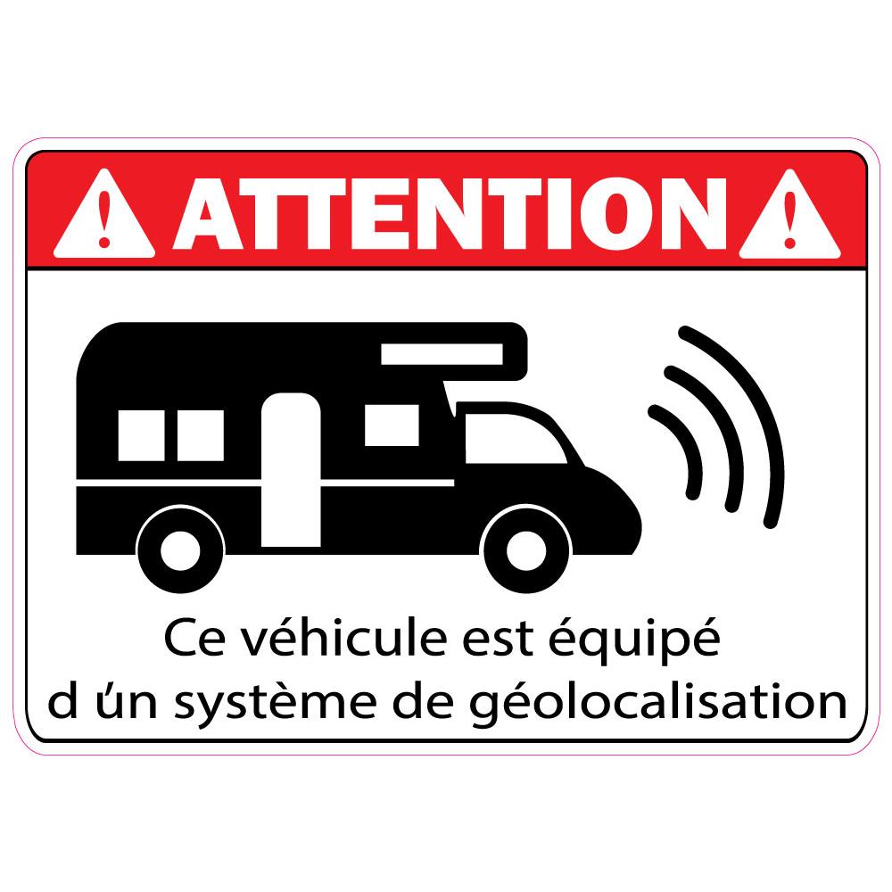 Alarme camping-car Attention système géolocalisation GPS autocollant  voiture auto sticker logo598