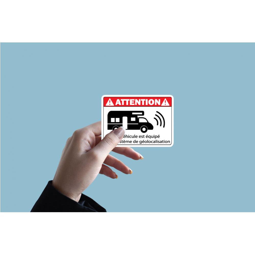 Alarme camping-car Attention système géolocalisation GPS autocollant  voiture auto sticker logo598