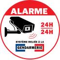 Alarme gendarmerie système protection 24h/24h camera vidéo surveillance ordre autocollant sticker logo47