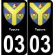 03 Yzeure sticker plate registration city