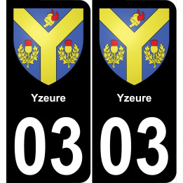 03 Yzeure placa etiqueta de registro de la ciudad