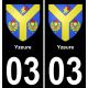 64 Pau autocollant sticker plaque immatriculation auto ville