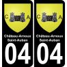04 Château-Arnoux-Saint-Auban placa etiqueta de registro de la ciudad