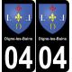 04 Digne-les-Bains-aufkleber plakette ez stadt