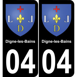 04 Digne-les-Bains placa etiqueta de registro de la ciudad