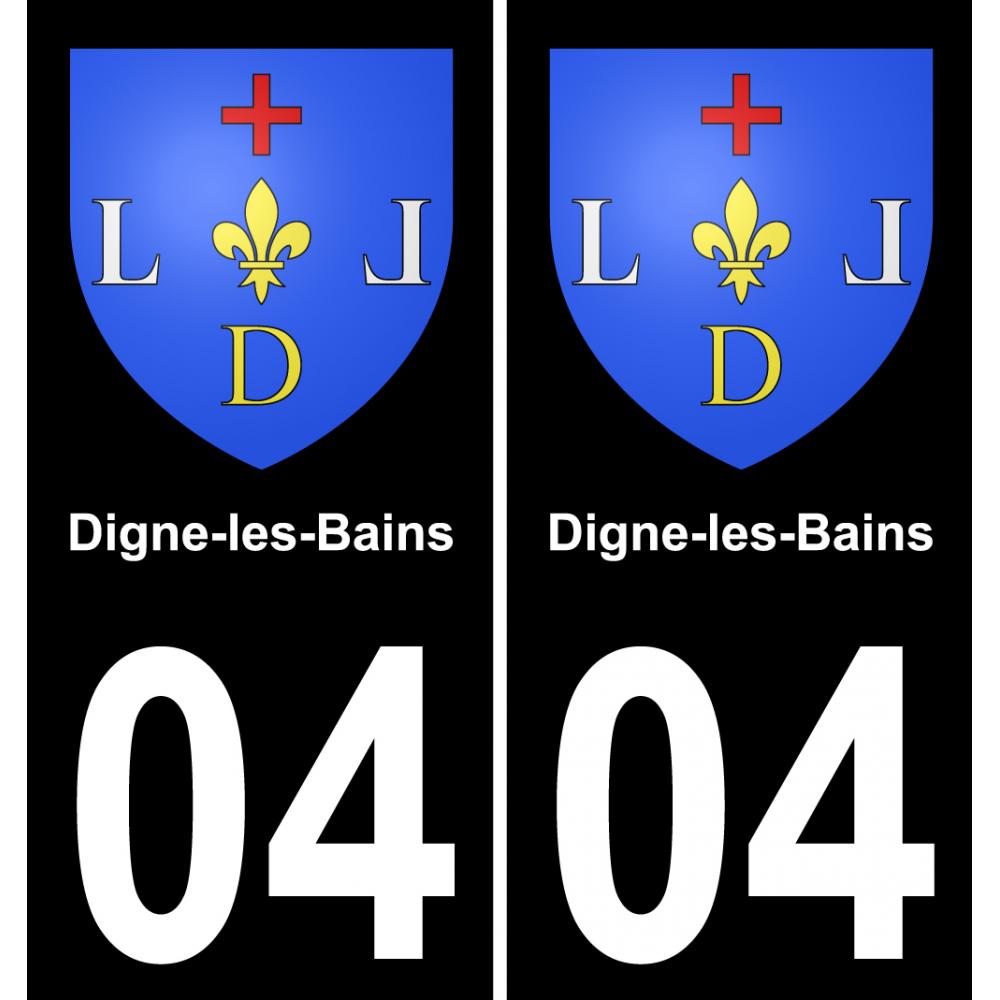 04 Digne-les-Bains placa etiqueta de registro de la ciudad
