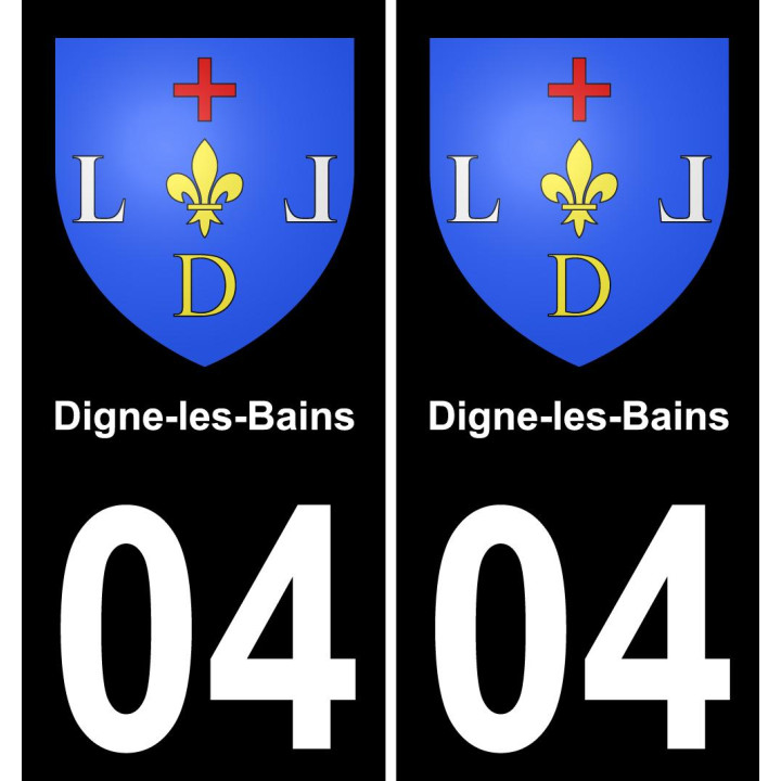 04 Digne-les-Bains placa etiqueta de registro de la ciudad