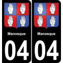 04 Manosque sticker plate registration city