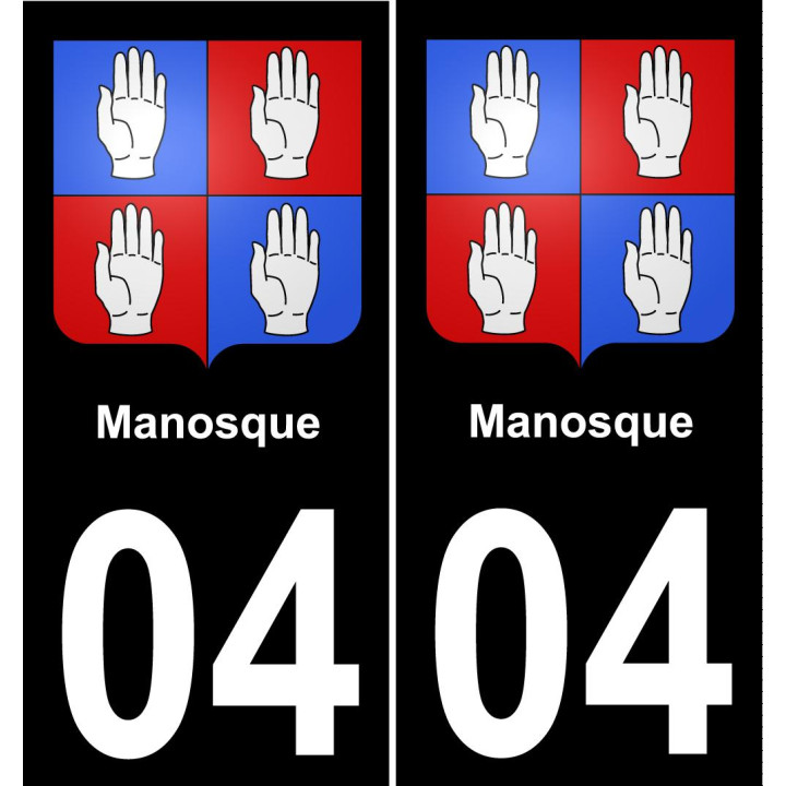 04 Manosque autocollant sticker plaque immatriculation auto ville