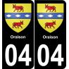 04 Oraison autocollant sticker plaque immatriculation auto ville
