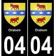 04 Oraison autocollant sticker plaque immatriculation auto ville