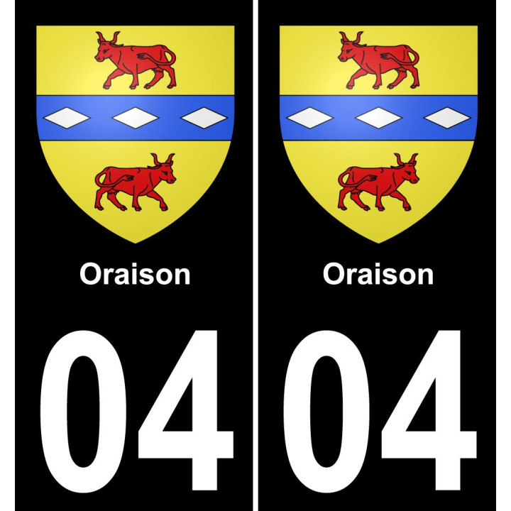 04 Oraison autocollant sticker plaque immatriculation auto ville