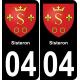 04 Sisteron placa etiqueta de registro de la ciudad