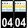 04 Digne-les-Bains logo autocollant plaque immatriculation auto ville sticker