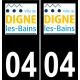 04 Digne-les-Bains logo sticker plate registration city