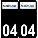 04 Manosque logotipo de la etiqueta engomada de la placa de registro de la ciudad