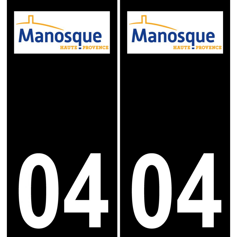 04 Manosque logotipo de la etiqueta engomada de la placa de registro de la ciudad