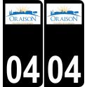 04 Oraison logo autocollant plaque immatriculation auto ville sticker