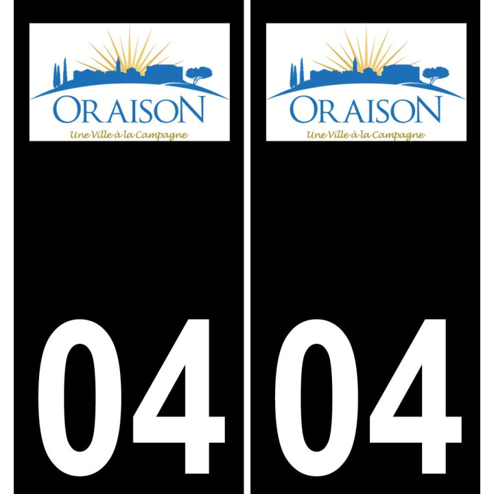 04 Oraison logo autocollant plaque immatriculation auto ville sticker
