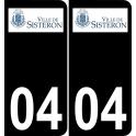 04 Sisteron logotipo de la etiqueta engomada de la placa de registro de la ciudad