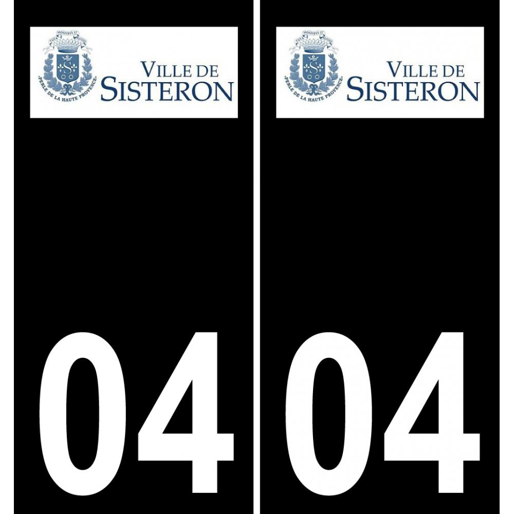 04 Sisteron logotipo de la etiqueta engomada de la placa de registro de la ciudad