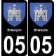 05 Briançon sticker plate registration city