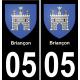 05 Briançon sticker plate registration city