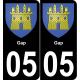 64 Pau autocollant sticker plaque immatriculation auto ville