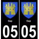 64 Pau autocollant sticker plaque immatriculation auto ville