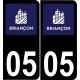 05 Briançon logo autocollant plaque immatriculation auto ville sticker