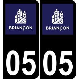 05 Briançon logotipo de la etiqueta engomada de la placa de registro de la ciudad