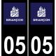 05 Briançon logo autocollant plaque immatriculation auto ville sticker